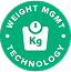 Gewichtsmanagement-Technologie, Waage-Ikone mit Text