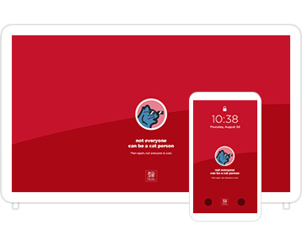 Desktop & mobile example of "Cool Cat" pet wallpaper for phones