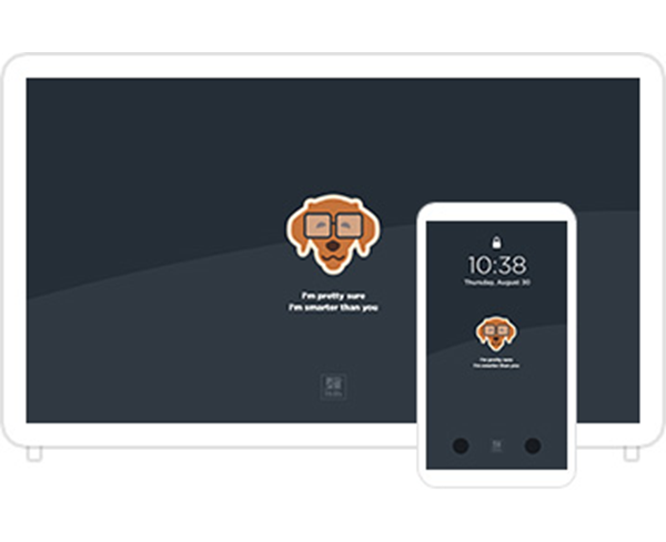 Desktop & mobile example of "Smarter Than You" pet wallpaper for phones