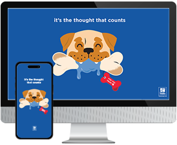 Desktop & mobile example of "Dog Gift Tag" pet wallpaper for phones